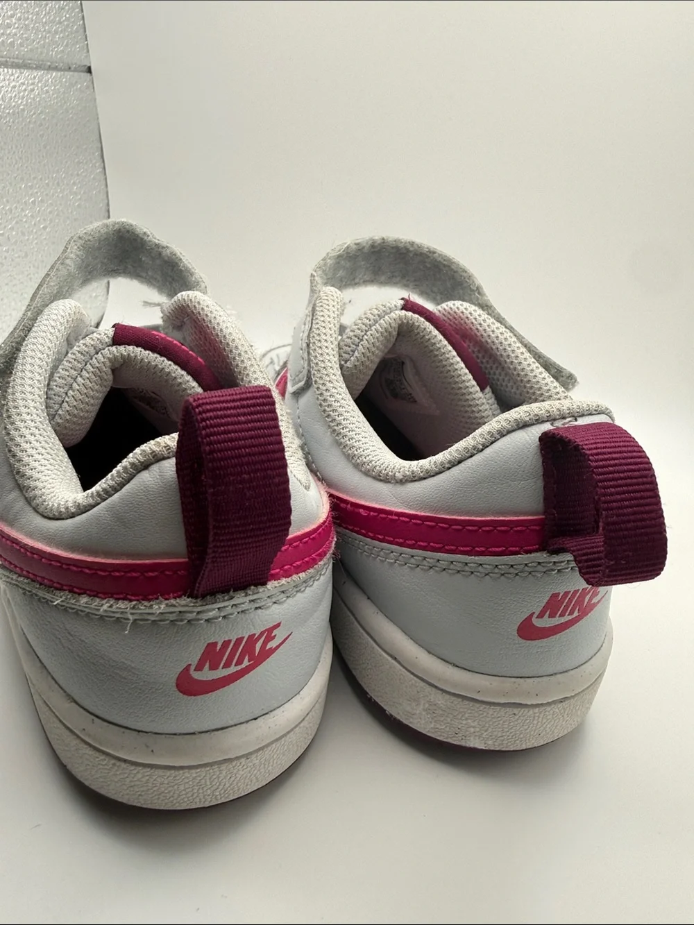 Nike Court Borough Low Recraft Kids Sneakers Gray Pink Athletic Shoes